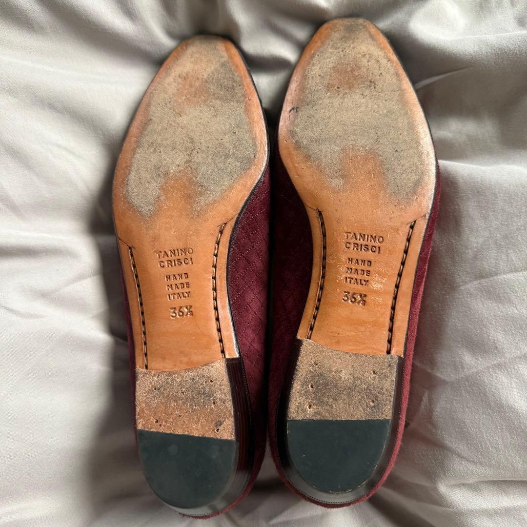 美品☆タニノクリスチー/異素材/バイカラー/スエード/レザー/パンプス/23.5