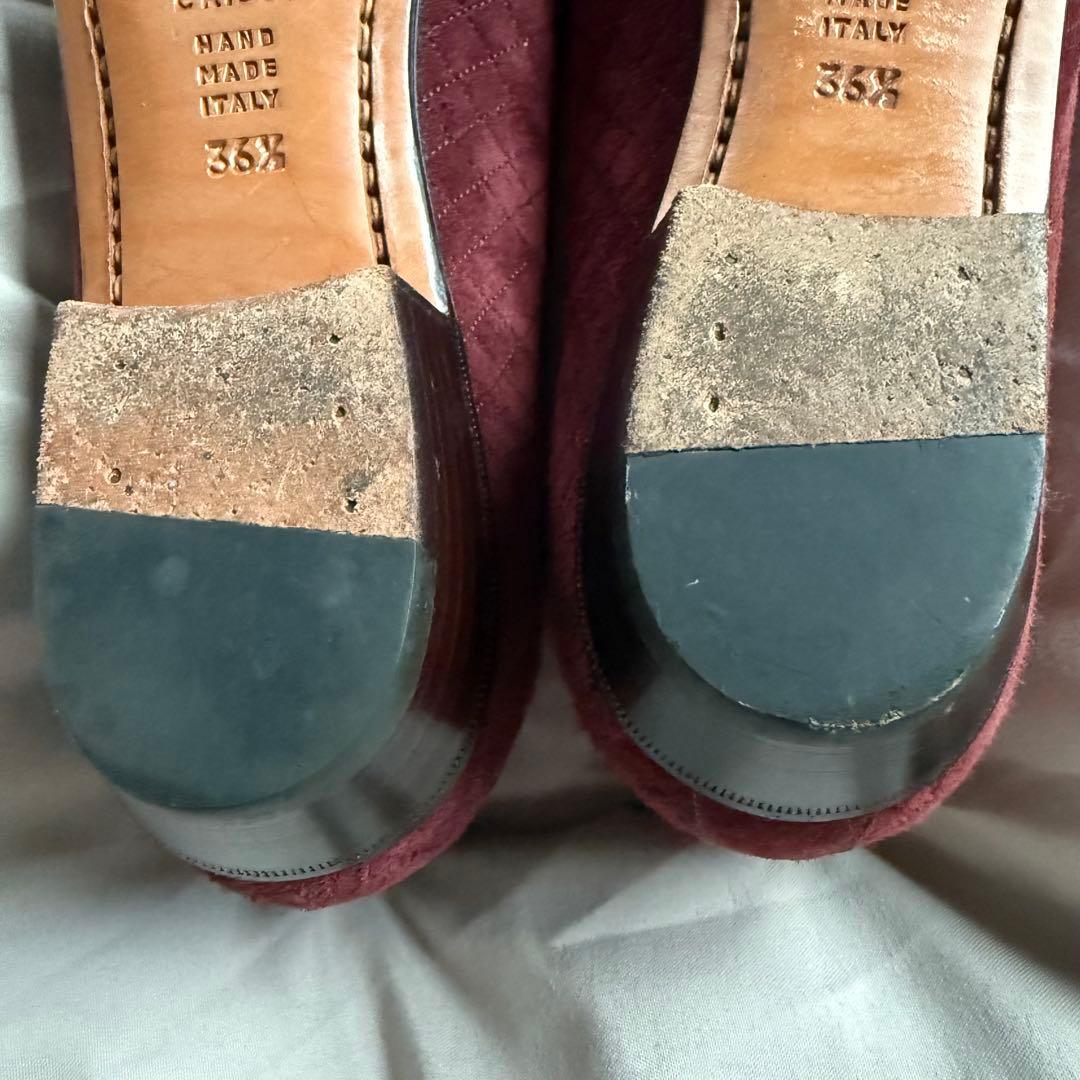 美品☆タニノクリスチー/異素材/バイカラー/スエード/レザー/パンプス/23.5