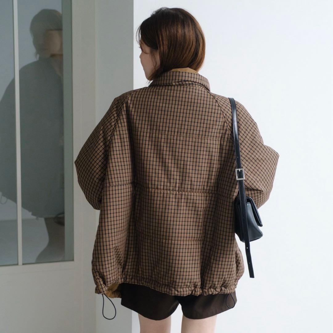 チェック中綿リバーシブルアウター　M