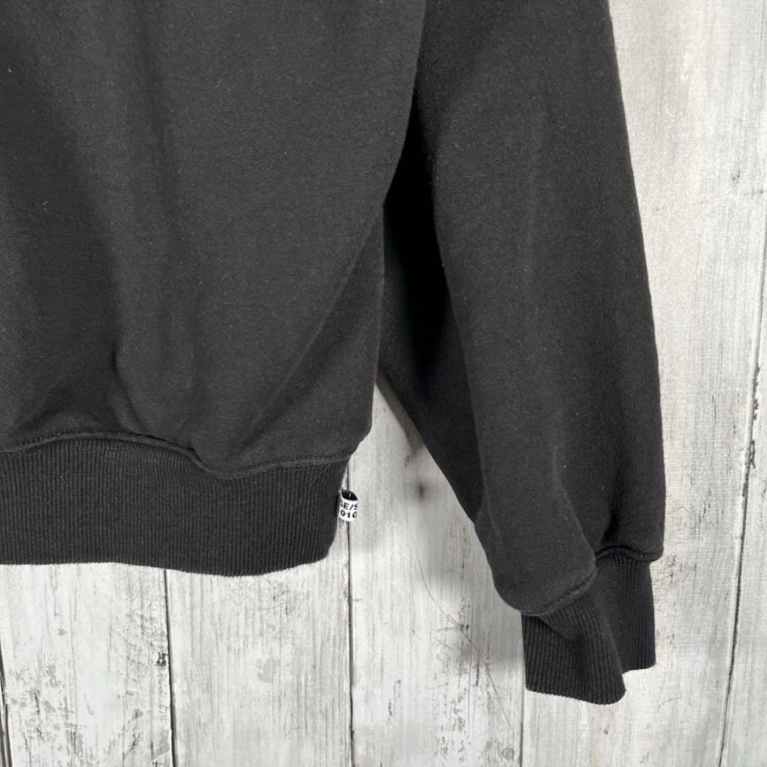 ディスイズネバーザット スウェット トレーナー 刺繍ロゴ ブラック S