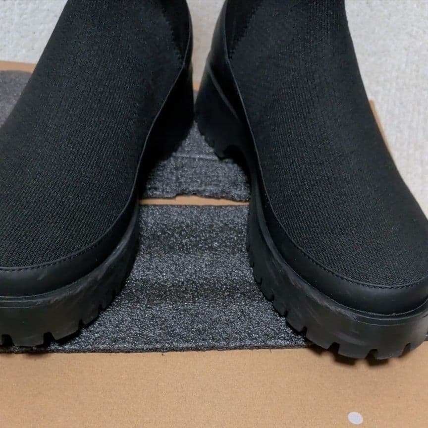 emmi ブラック eco ニットブーツ　24.5