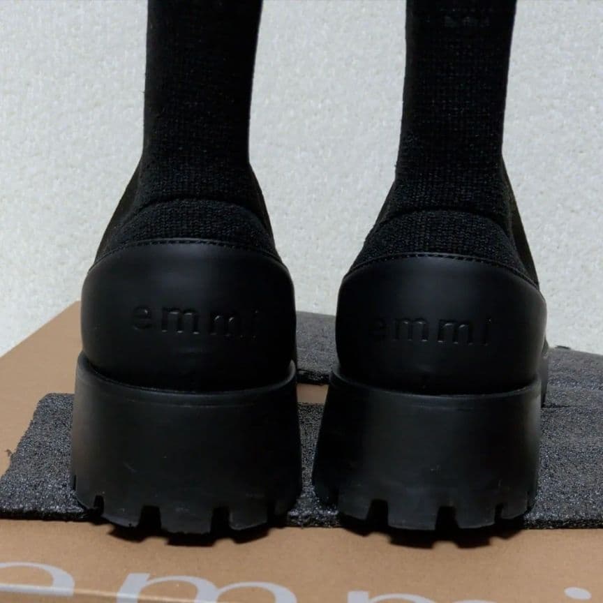 emmi ブラック eco ニットブーツ　24.5