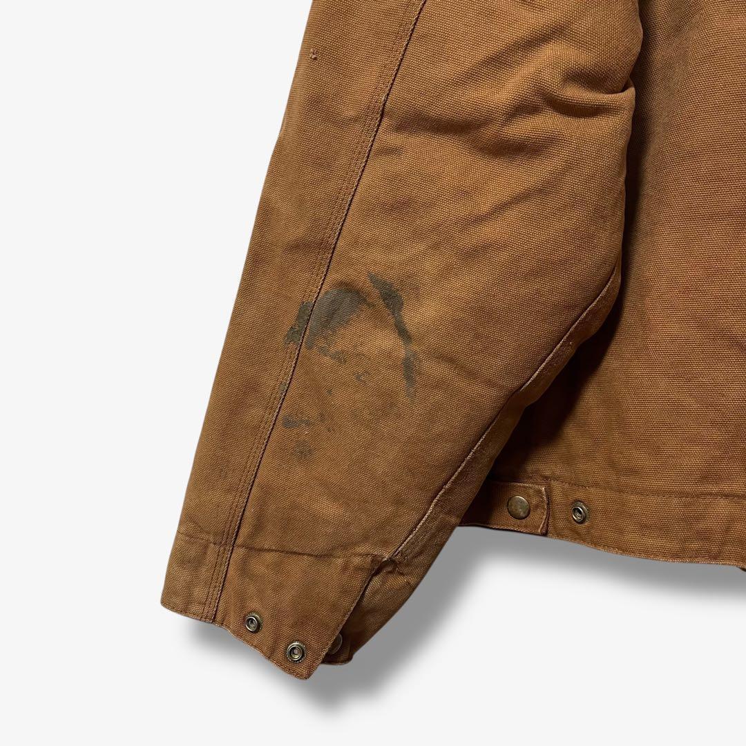 y104325 ダックジャケット ワークジャケット 刺繍ロゴ付き 裏キルティング