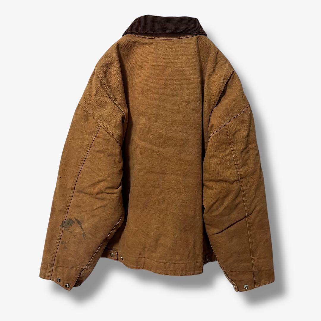 y104325 ダックジャケット ワークジャケット 刺繍ロゴ付き 裏キルティング