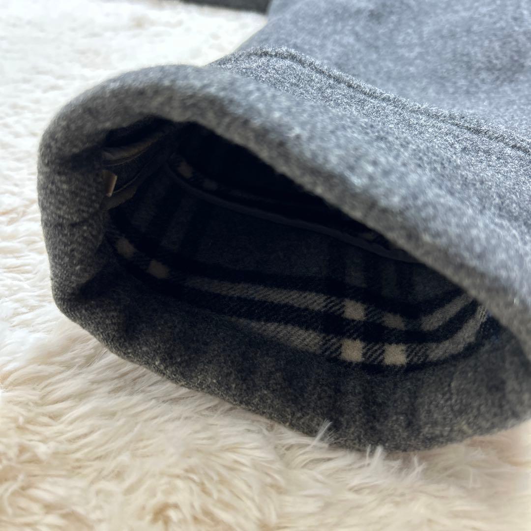 【美品】バーバリーブルーレーベル　ダッフルコート　ノバチェック　 グレー