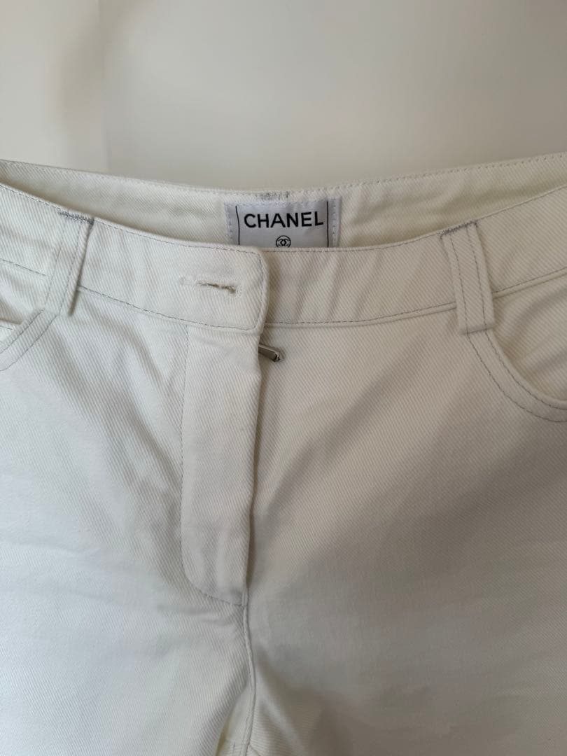 CHANEL ホワイトデニムステッチ サイズ★38