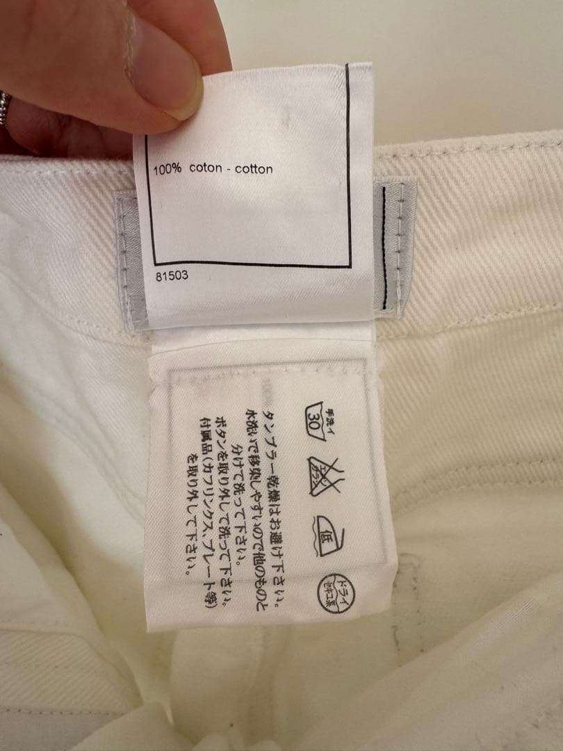 CHANEL ホワイトデニムステッチ サイズ★38