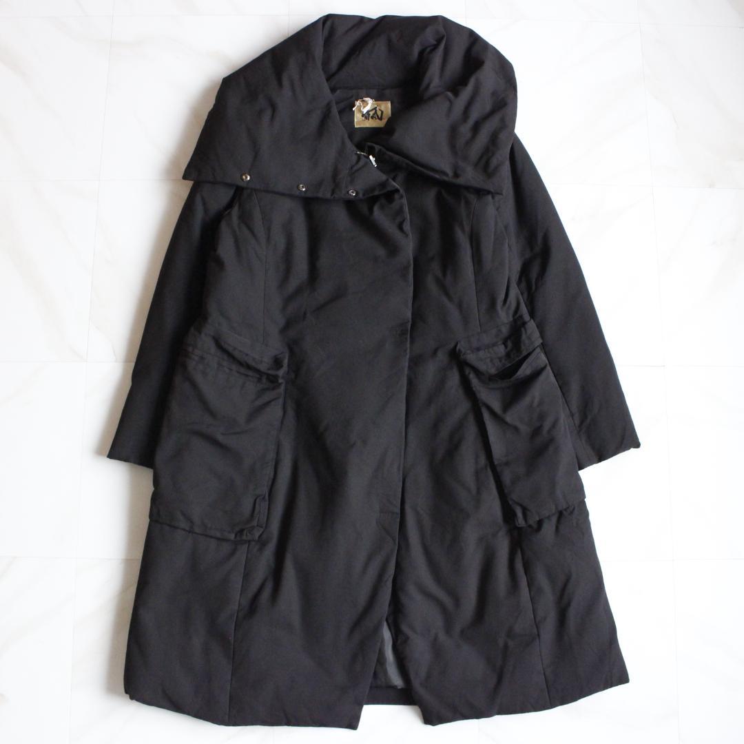 芽風 ビッグカラーダウンコート Mサイズ 変形コート 2way ブラック