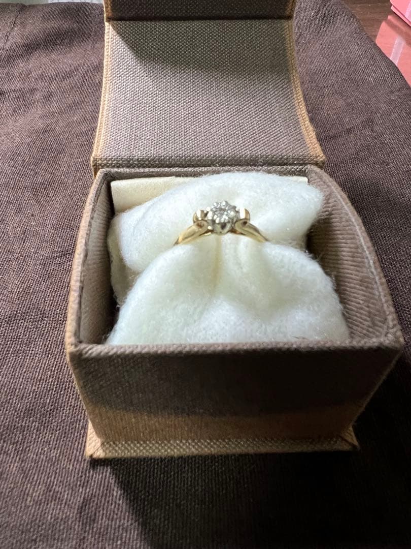 ゴールド フラワーリング　375 王冠刻印　 英国アンティークnyokki