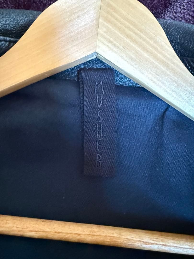 MUSHER マーシャー　レザー　ブラック ダブルライダースジャケット