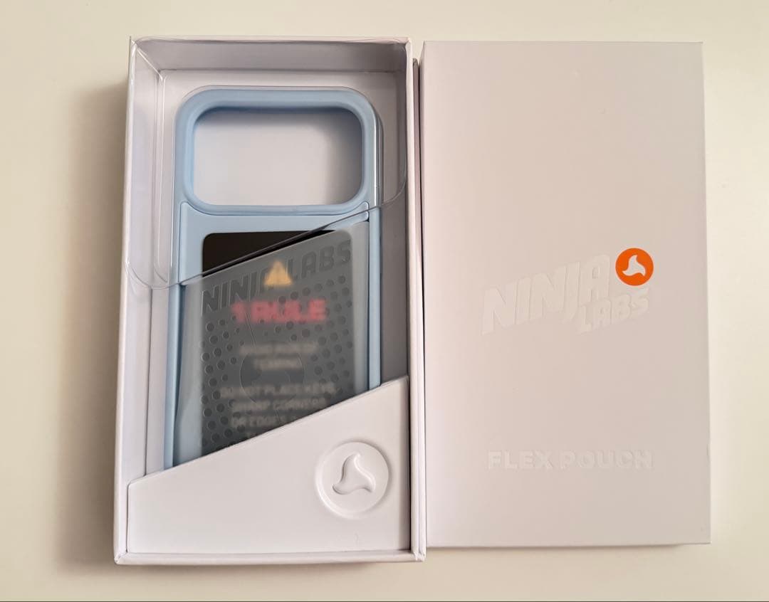 NINJA ライトブルー iPhoneケース カード収納