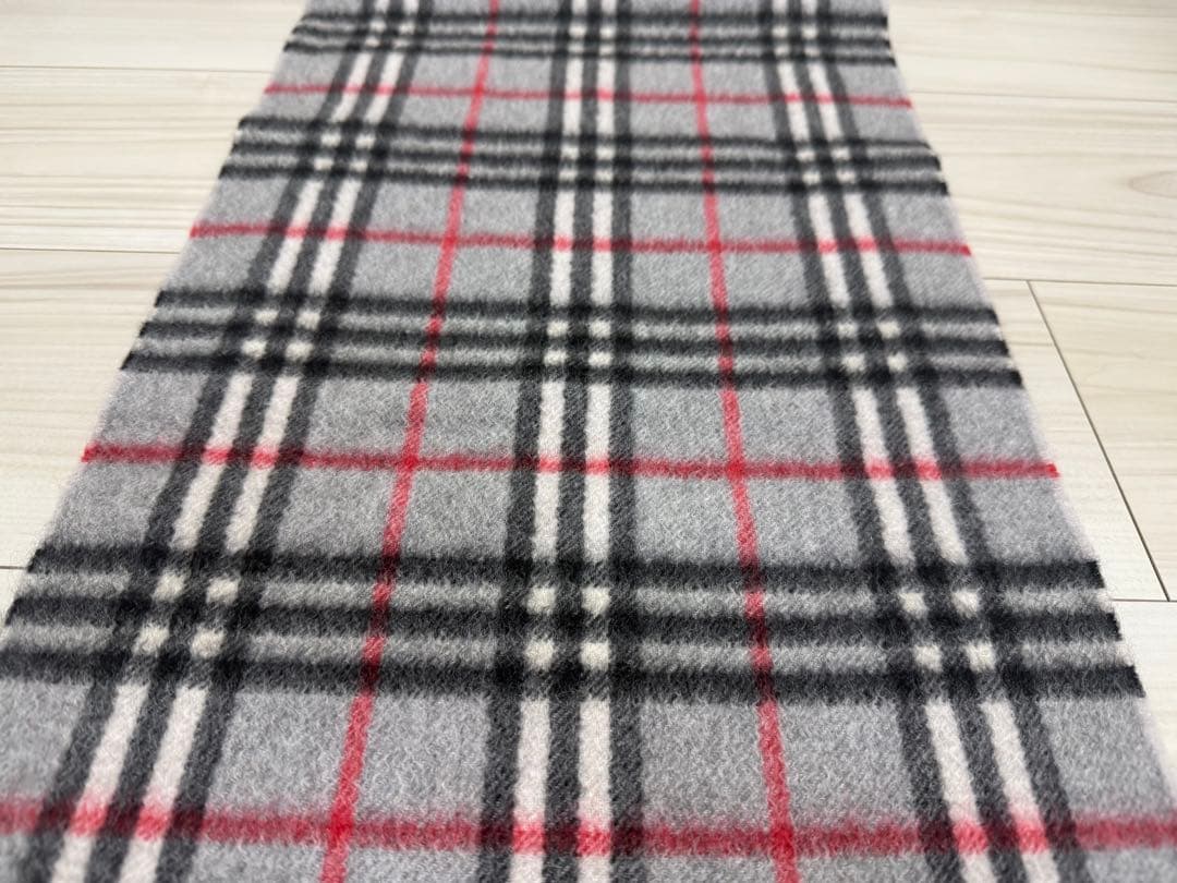 バーバリー　カシミヤ　マフラー　グレー　32cm×146cm