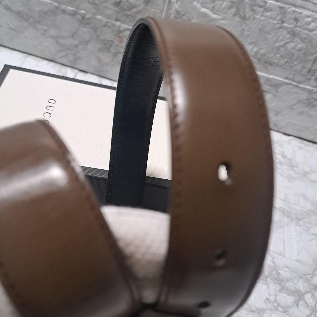 ✨️美品✨️GUCCI グッチ Gバックル 茶色 黒 リバーシブル ベルト