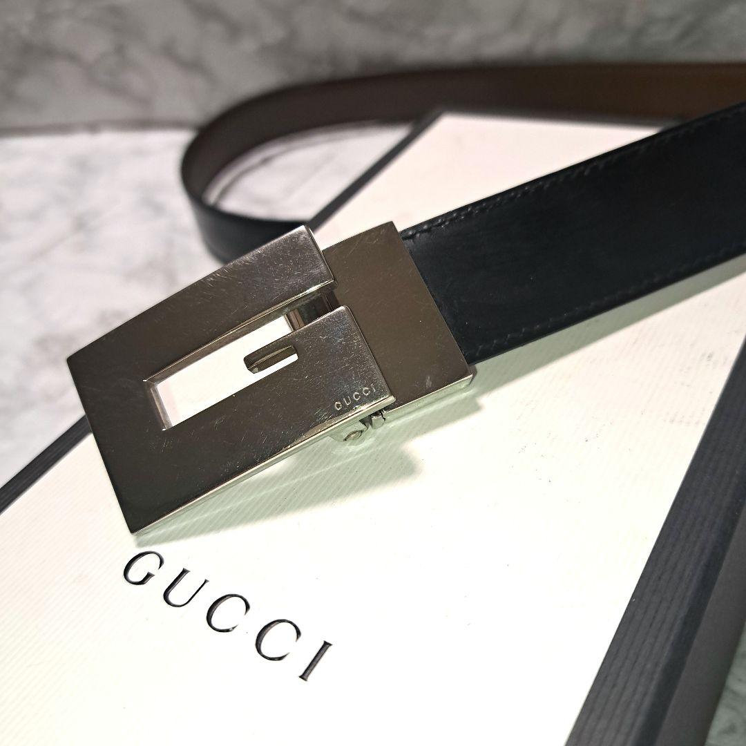 ✨️美品✨️GUCCI グッチ Gバックル 茶色 黒 リバーシブル ベルト