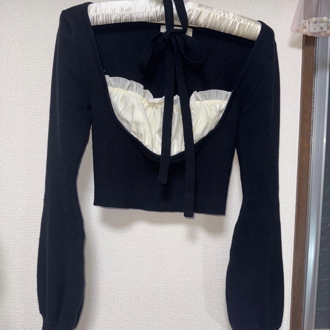 トップス ANDMARY Mew frill tops black