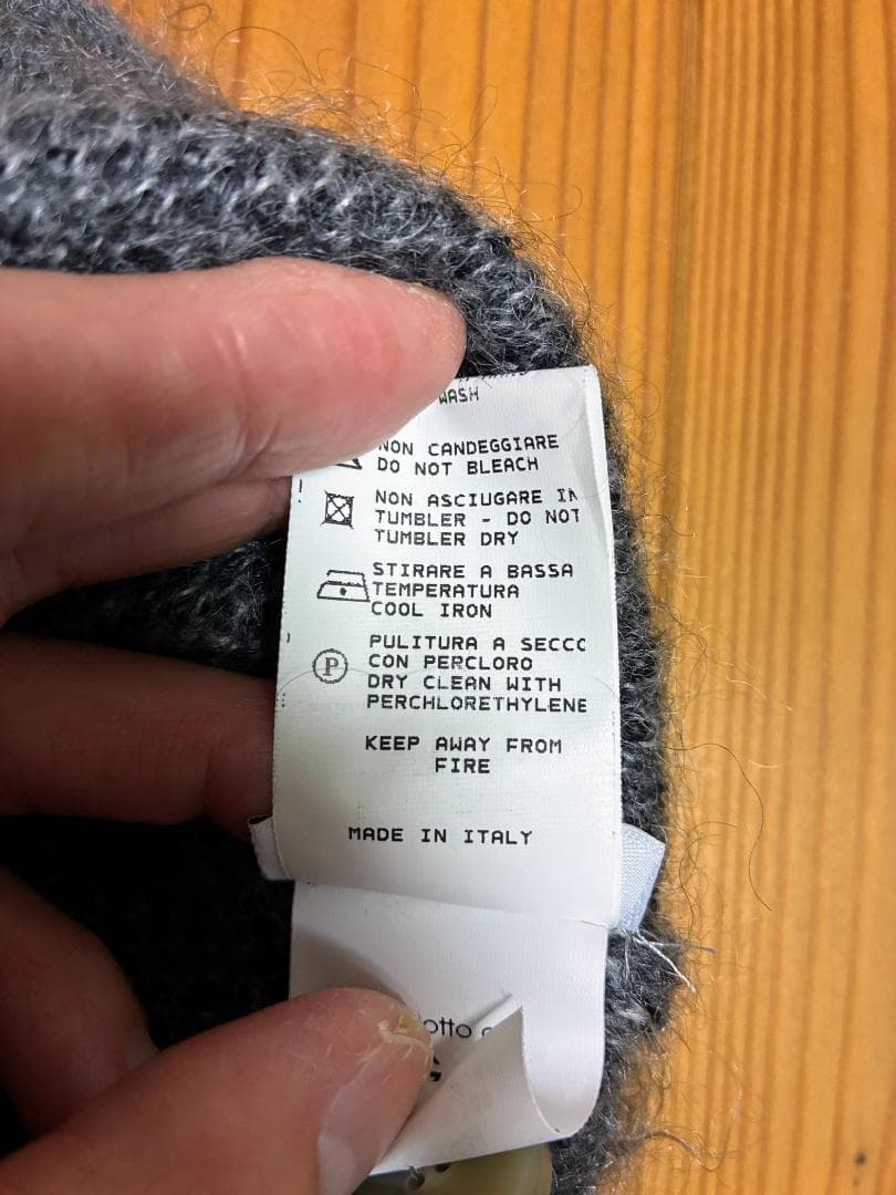 に*ょ様 BAFY モヘヤウールミドルゲージアーガイル柄ニットカーディガン 48