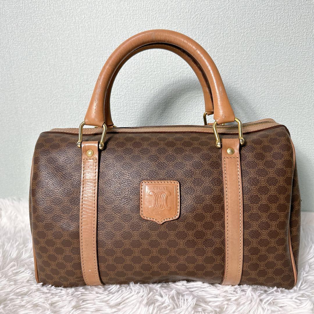 セリーヌ ミニ ボストンバック 2way マカダム柄 トリオンフ ハンドバッグ