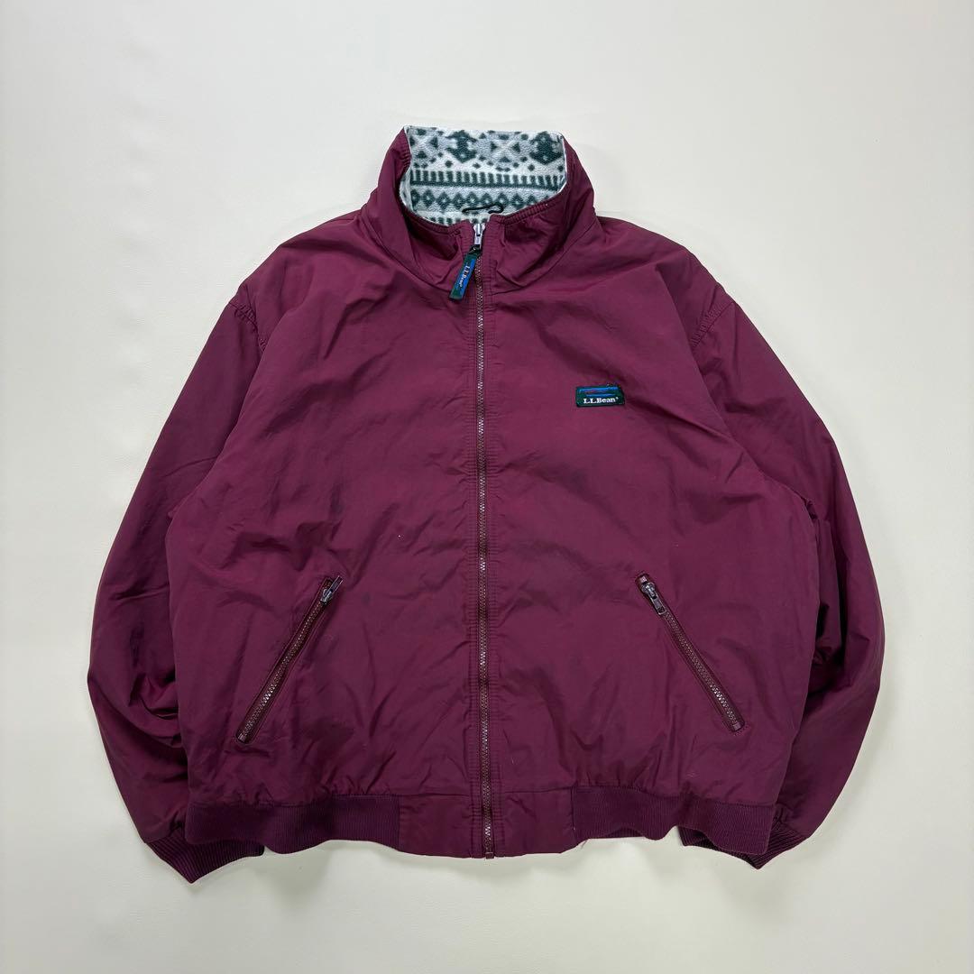 【極上】90s USA製L.L.BEAN ウォームアップジャケット ボルドー短丈