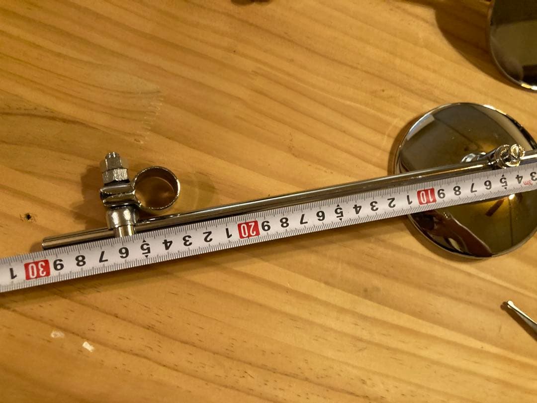 サイドミラー　クローム　ラウンド　２２.２mm クランプ　ビンテージ　左右セット