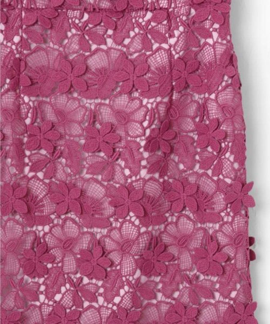 【美品】グレースコンチネンタル フラワーレースタイトワンピースピンク 36