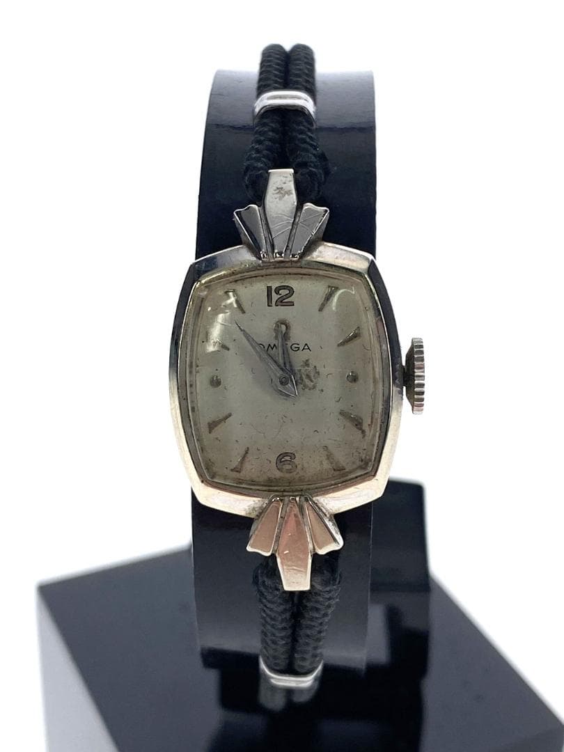 ◆OMEGA オメガ K14WG レディース レクタン 腕時計 09165