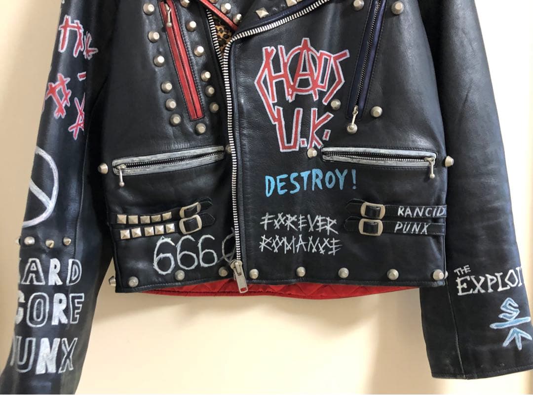 渋谷candy購入　スタッズダブルライダースジャケット