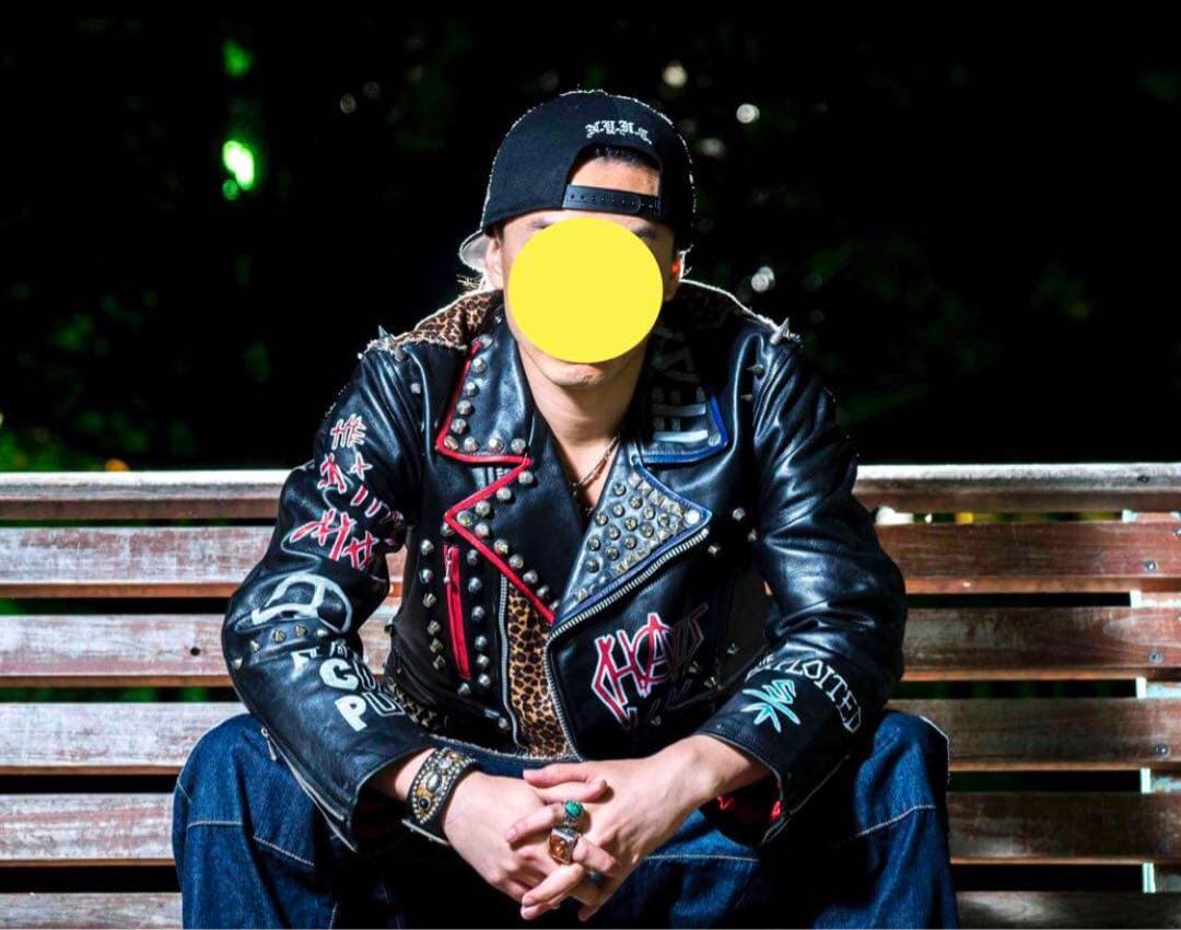 渋谷candy購入　スタッズダブルライダースジャケット