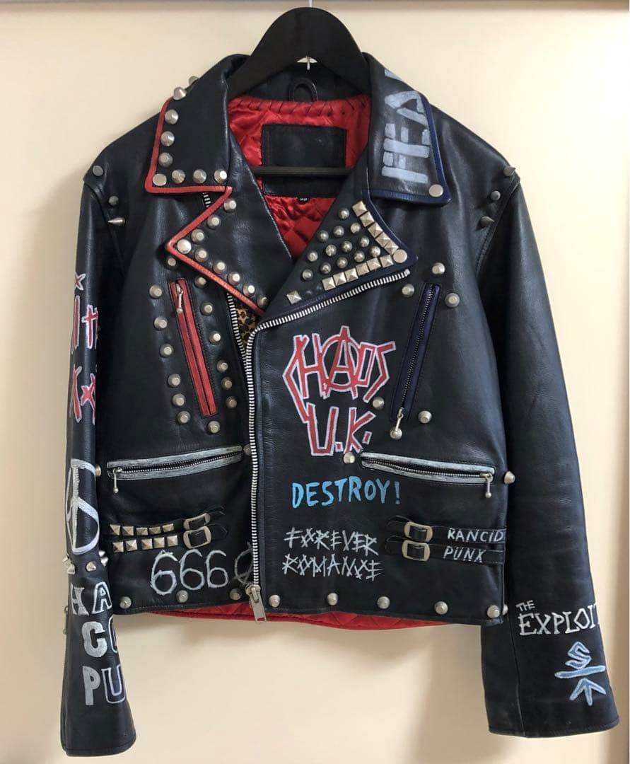 渋谷candy購入　スタッズダブルライダースジャケット