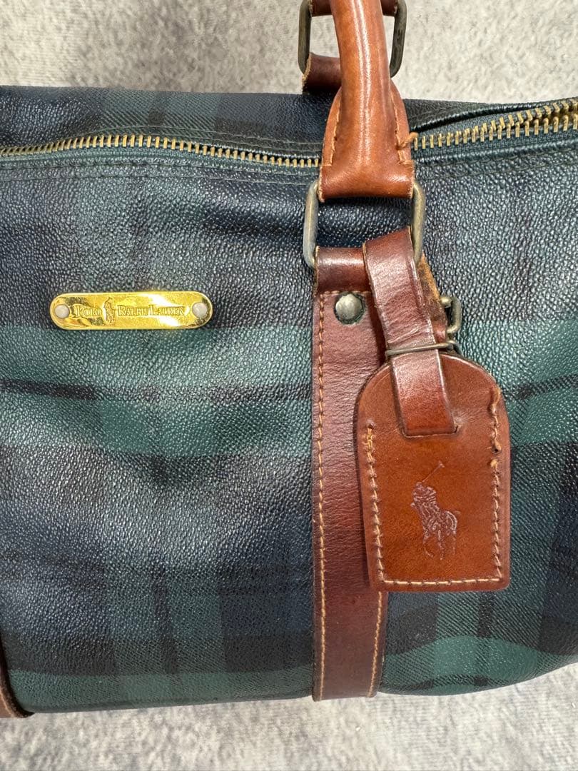 ポロラルフローレン チェック ボストンバッグ 旅行 ビンテージ