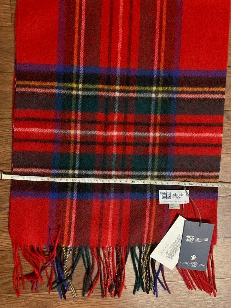 あ*ん様 中判ジョンストンズ カシミヤ 100%マフラー ロイヤルスチュワート未