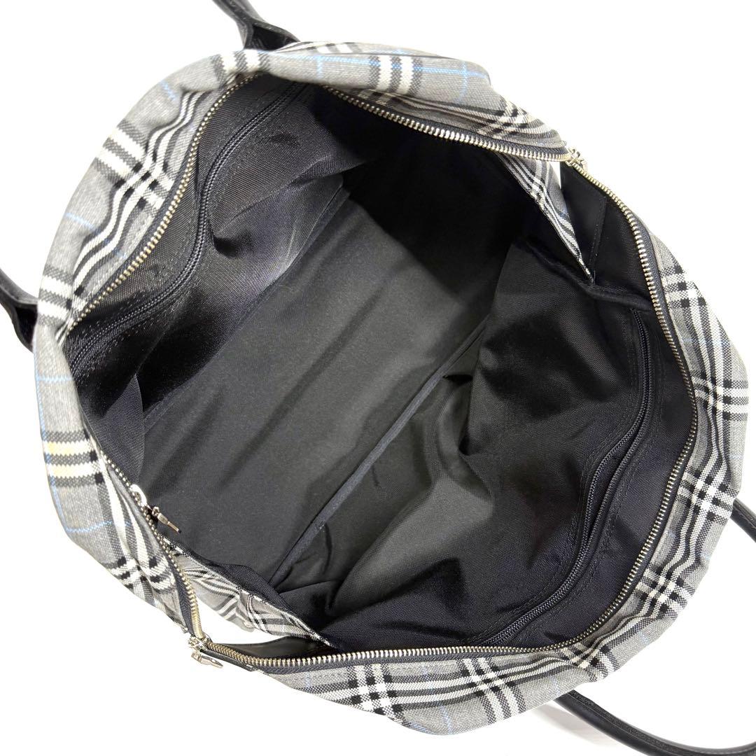 【極美品】BURBERRY グレー ノバチェック ボストンバッグ