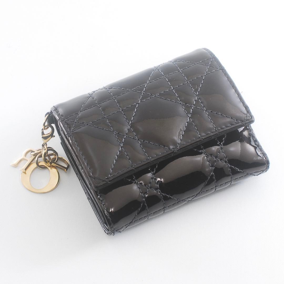 ＊Lady Dior＊ディオール＊エナメル＊ロータスウォレット＊カナージュ