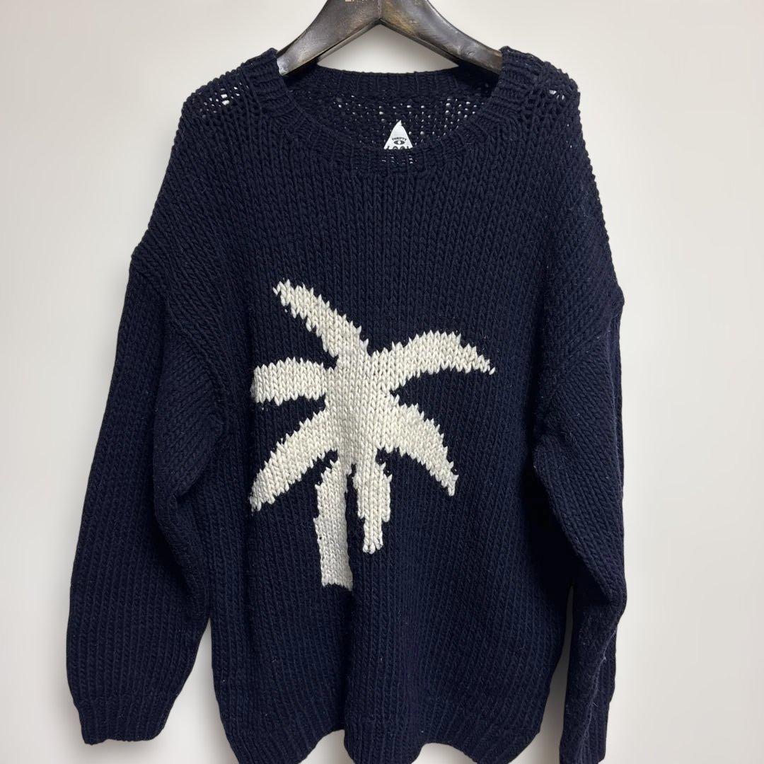 THRIFTY LOOK ネイビー パームツリーセーター M