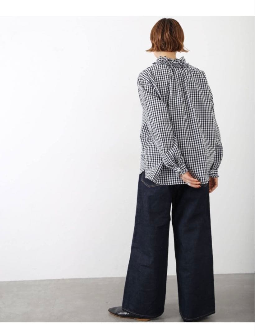 journal standard luxe ギンガム　ブラウス ブラック