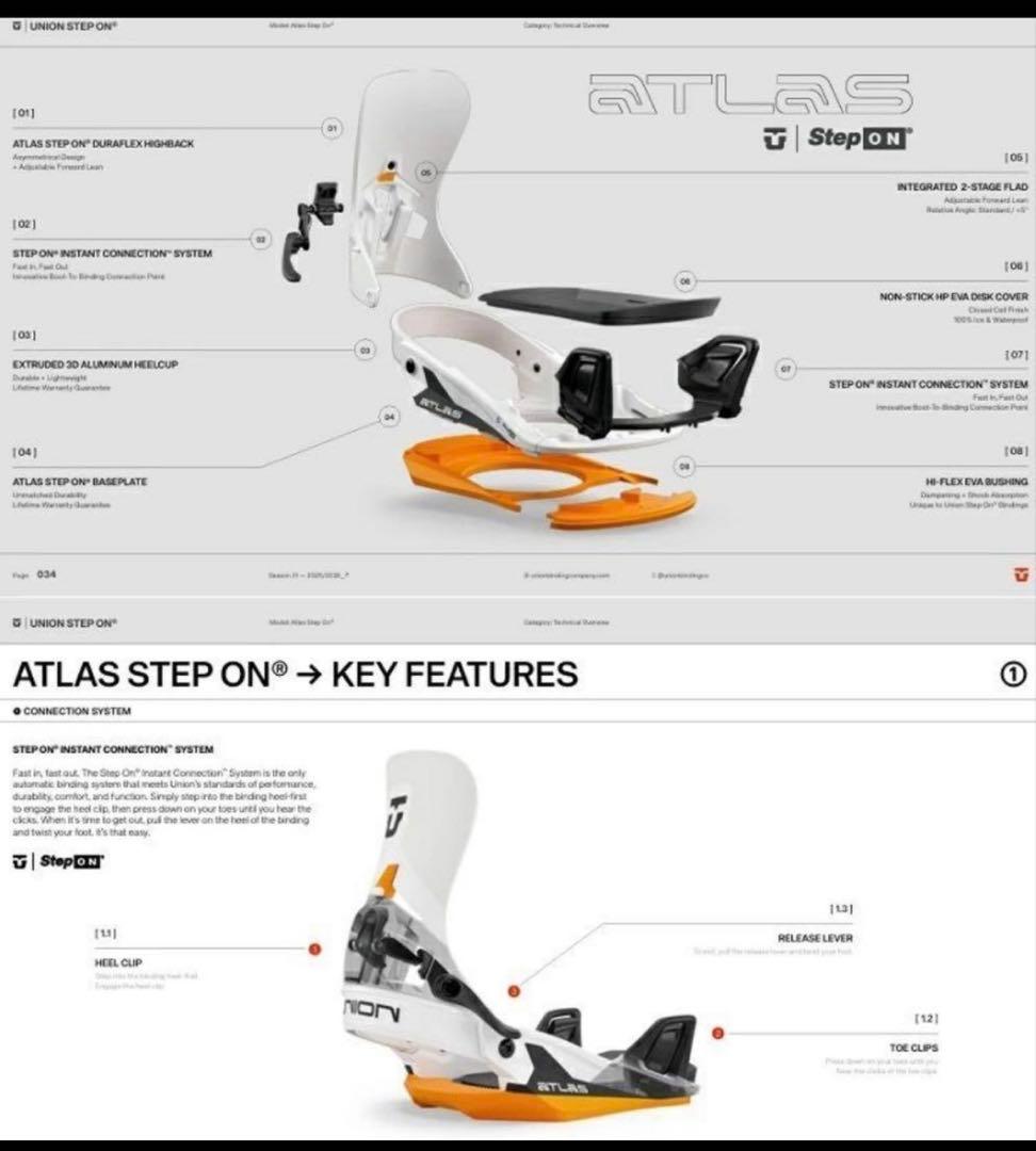 Atlas Step On ビンディング Mサイズ ホワイト 新品