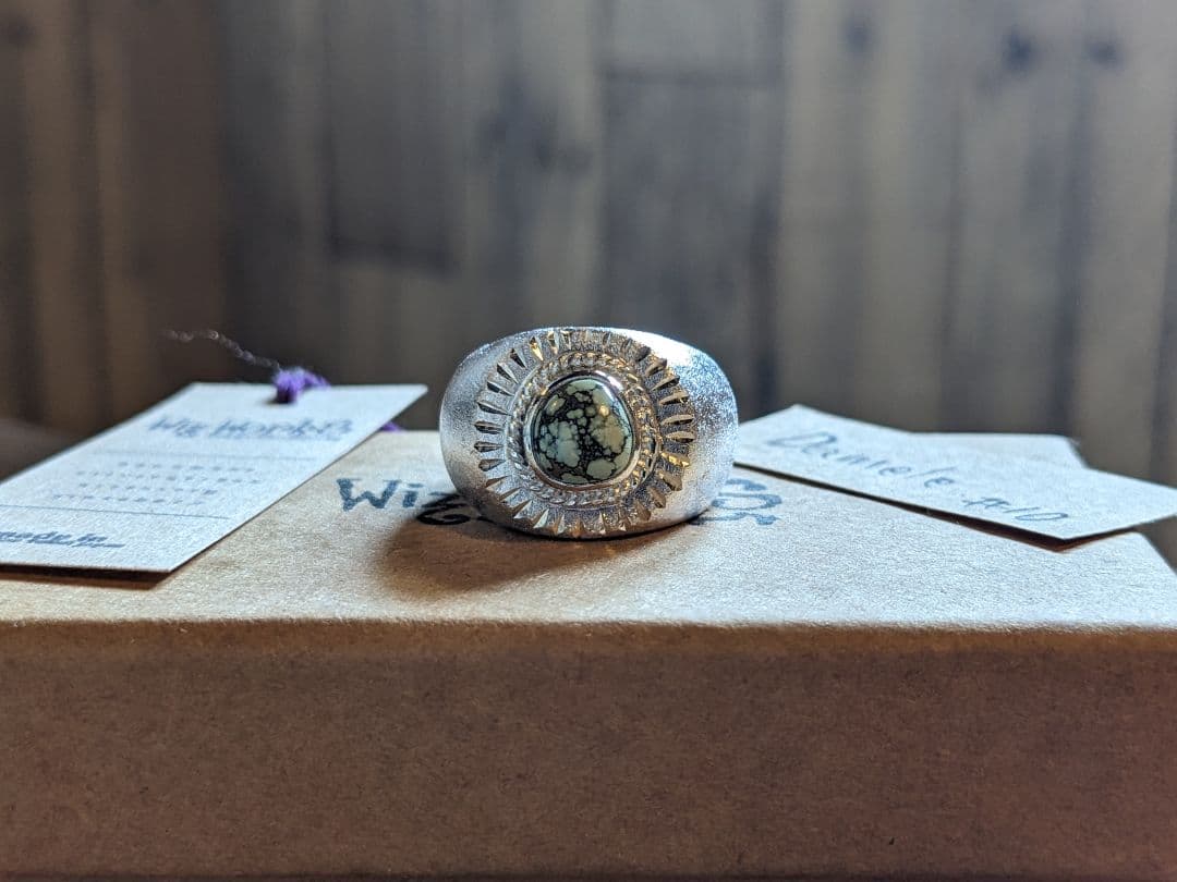 専用 彫金　リング指輪　モダンネイティブ　ターコイズ　 73