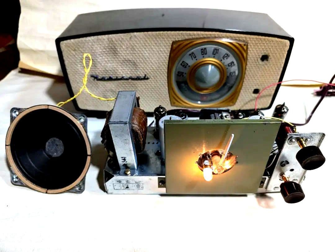 ナショナル　昭和レトロ真空管ラジオ　DX-370　bluetooth、トランス付