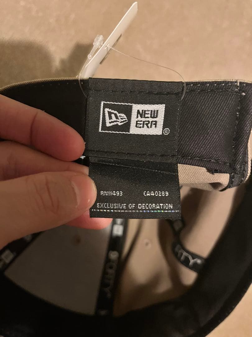 新品　ニューエラ　NEW ERA ベージュ 調整可能 ラインストーンキャップ