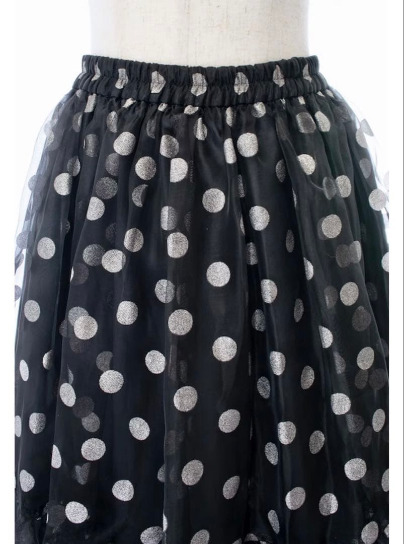 新品未使用　OBLI シルバードットオーガンジースカート