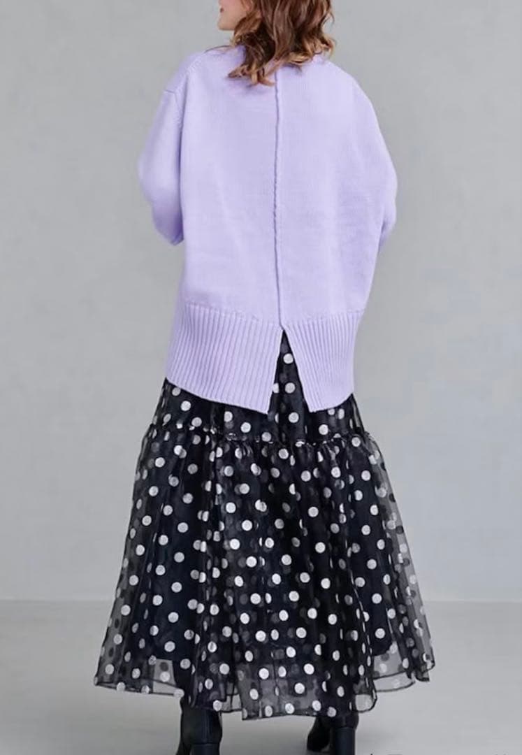 新品未使用　OBLI シルバードットオーガンジースカート