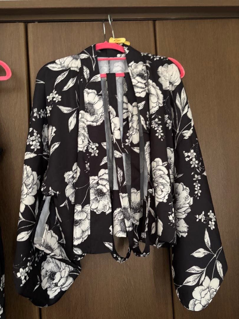 ブラック牡丹和華柄2WAYワンピース浴衣【Ryuyu】　美品