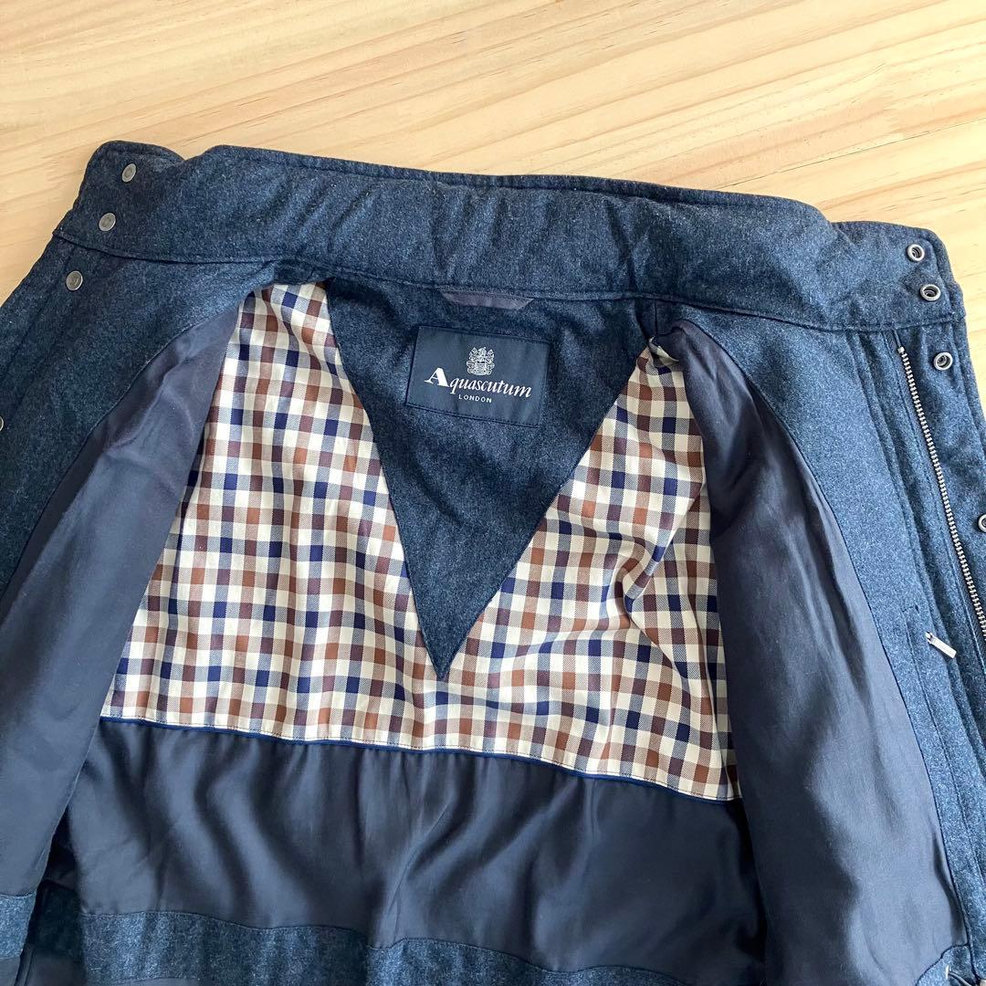 美品 アクアスキュータム ウール 中わた M-65 フィールドジャケット 36