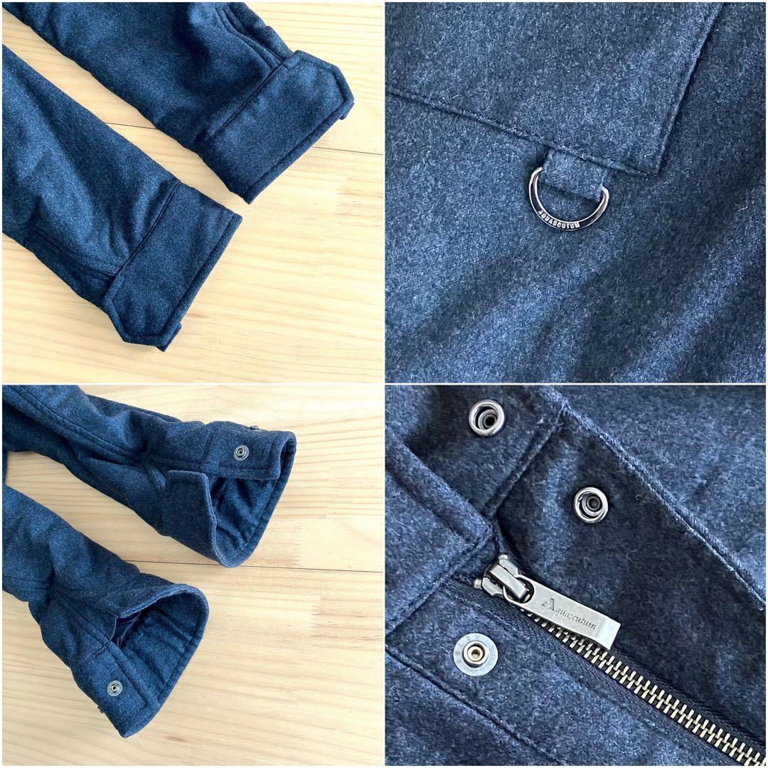 美品 アクアスキュータム ウール 中わた M-65 フィールドジャケット 36