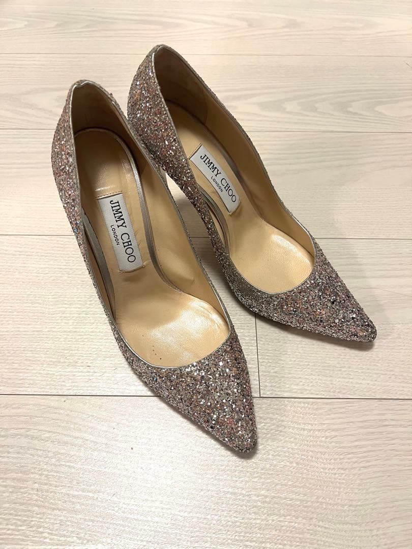 M*i様 ジミーチュウ JIMMYCHOO グリッターパンプス　ヒール8cm 3