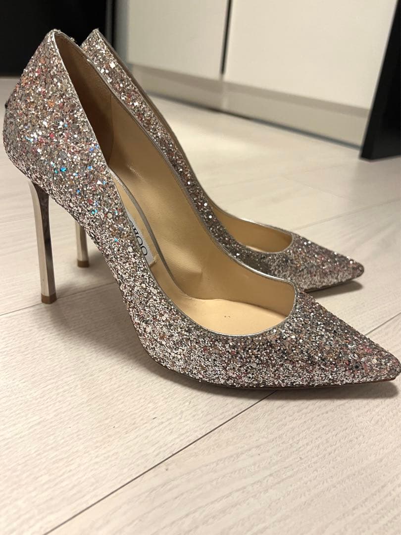 M*i様 ジミーチュウ JIMMYCHOO グリッターパンプス　ヒール8cm 3