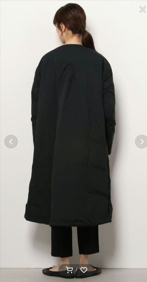 F/CE. NANGAエクスクルーシブ ノーカラーロングダウンコート ブラックM