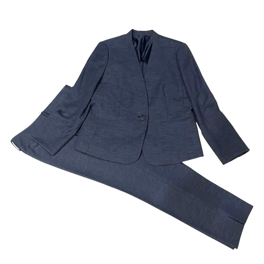 美品　DAMA collection ノーカラー　セットアップ　13AR 紺