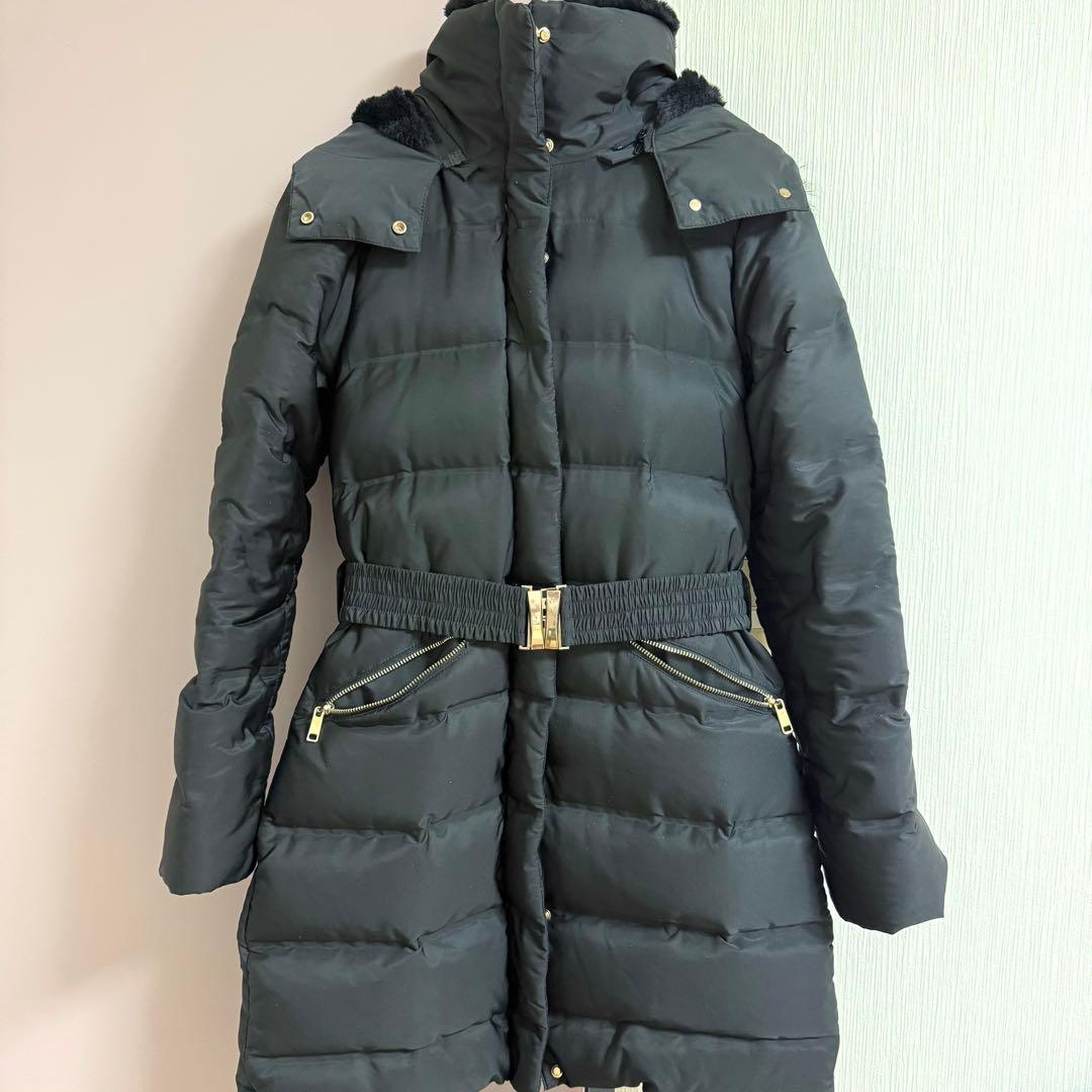 ZARA ザラ フェイクファーフーデッドダウンパフジャケット ダウンコート