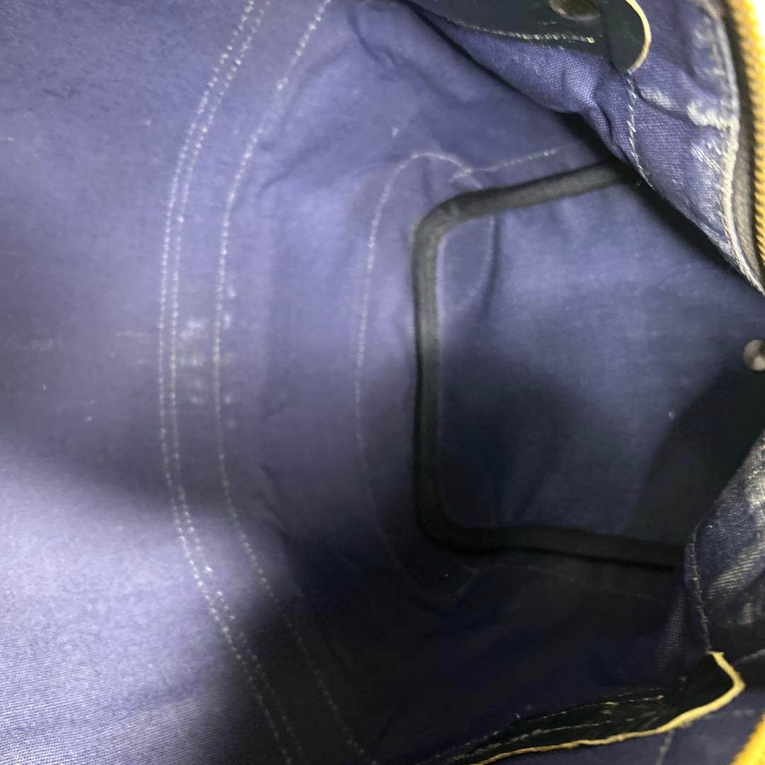 GUCCI GGキャンバス　シェリーライン　ボストンバッグ　ハンドバッグ　紺