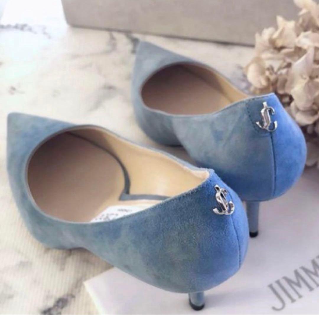 1/26迄値下げ⭐︎Jimmy Choo 青 スエード ハイヒール